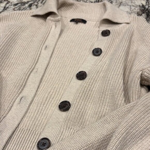 Quince Women's Beige Button-Up Cardigan - Picture 3 of 4